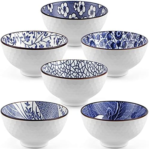 Ceramic Rice Bowls 10 oz, Japanese Style Bowl Gift Set, Assorted