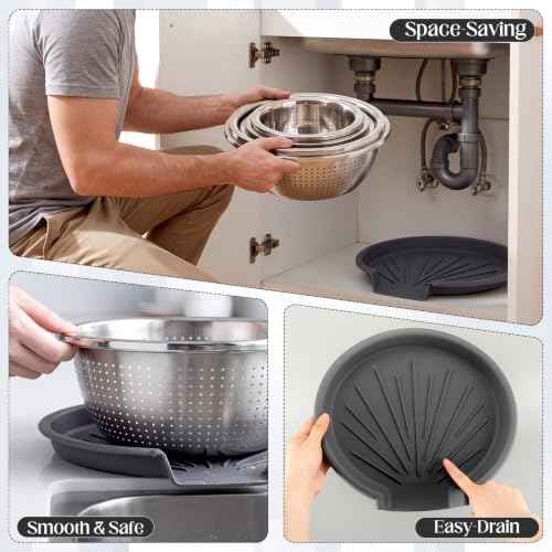 Hushee 5 Pcs Stainless Steel Colander Set with Self-draining Base, 5 Size