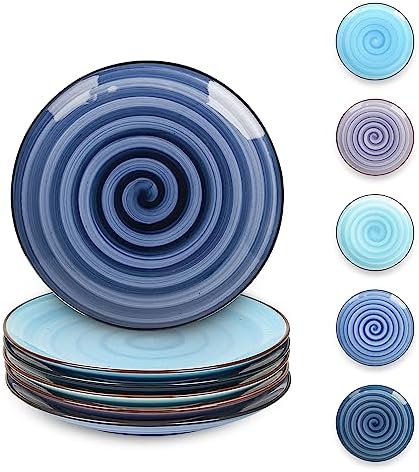 Selamica Ceramic Dessert Plates Set of 6,6 Inch Appetizer Plate for