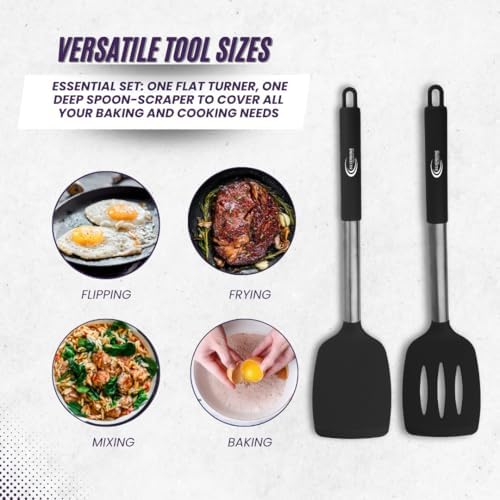Silicone Spatula Set (2-Piece) – High Heat-Resistant, Non-Slip Grip