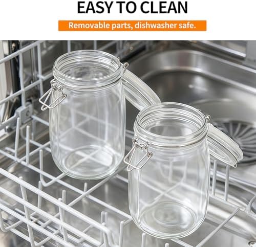 6 Pack 17oz Food Storage Jars with Airtight Lids, Preserving Seal Wire