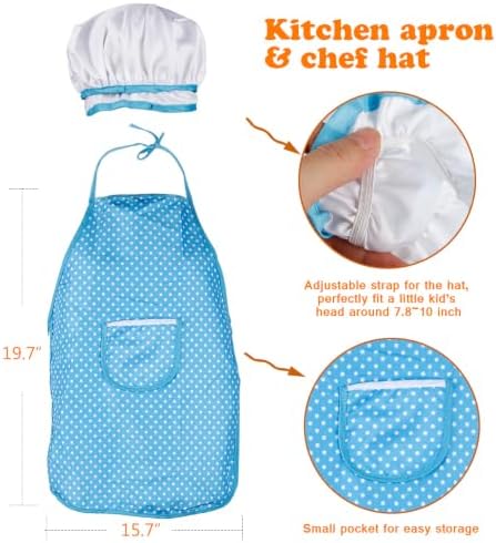 D-FantiX Play Kitchen Accessories, Kids Play Pots and Pans Playset
