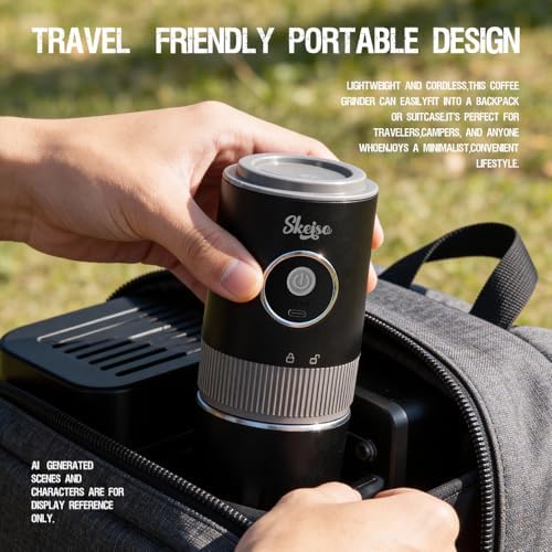 Portable All-in-One American Coffee Maker with Burr Grinder
