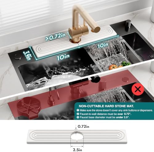 Eormoe Stone Faucet Mat for Kitchen Sink – Diatomite Drying Stone Mat
