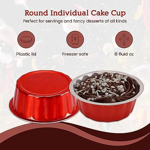 KitchenDance 8 oz Disposable Round Aluminum Foil Pan with Snap-on
