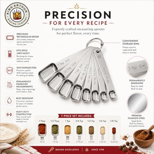 King Arthur Baking Company Spice Measuring Spoons, 18/8 Stainless