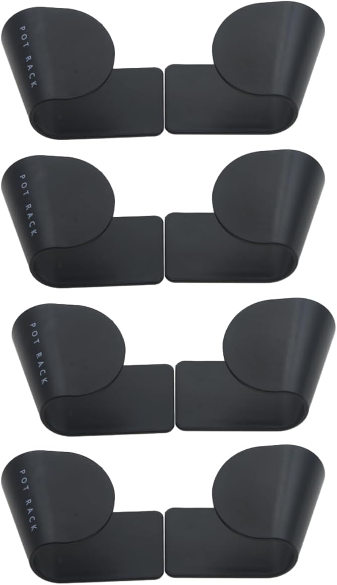 4 Pairs Pot and Pan Lid Holder Self Adhesive Wall Mount Storage Organizer Pot by OZXNO