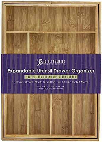 Totally Bamboo Kitchen Drawer Organizer, Expandable Silverware