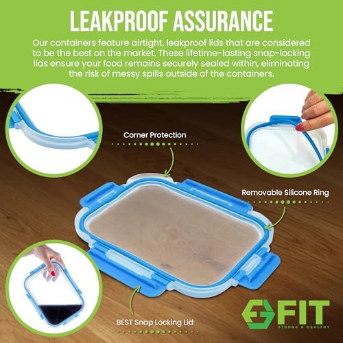 4-Pack 32 oz 2- and 3-Compartment Glass Meal Prep Containers