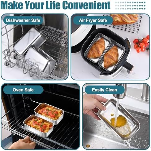 P&P CHEF Stainless Steel Mini Bread Loaf Pans, 6.3 x 3.5 Inch
