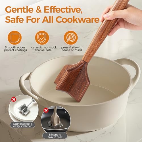 Wooden Meat Chopper,Ground Meat Masher,Beef Masher,Hamburger