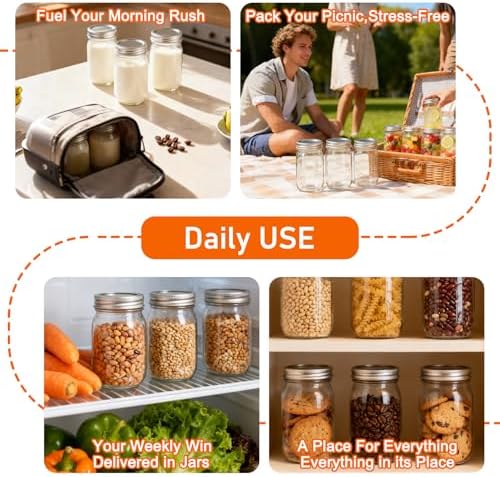 16oz Regular Mouth Mason Jars, 15-Pack