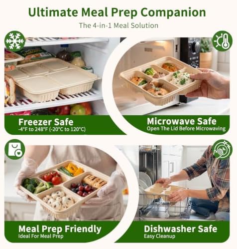 50 Piece (25 Pack) Reusable Meal Prep Containers with Lids