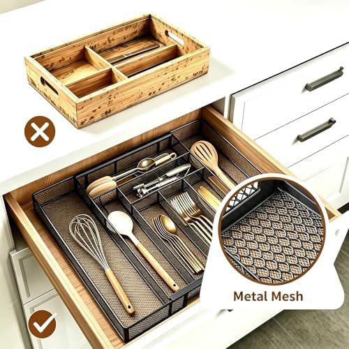 Sedegn Metal Mesh Silverware Organizer, Large