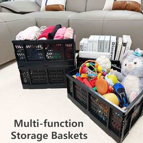 4-Pack 20L Foldable Plastic Storage Crates