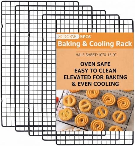 5PCS Cooling Racks for Cooking and Baking 10" x 16",Heavy Duty Metal