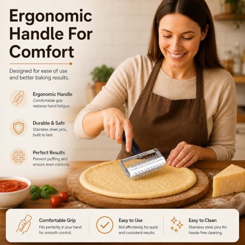 Pizza Dough Docker, Stainless Steel Pastry Roller