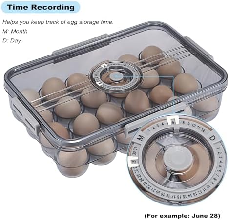 BSTKEY Egg Holder for Refrigerator, 24-Egg Stackable Tray