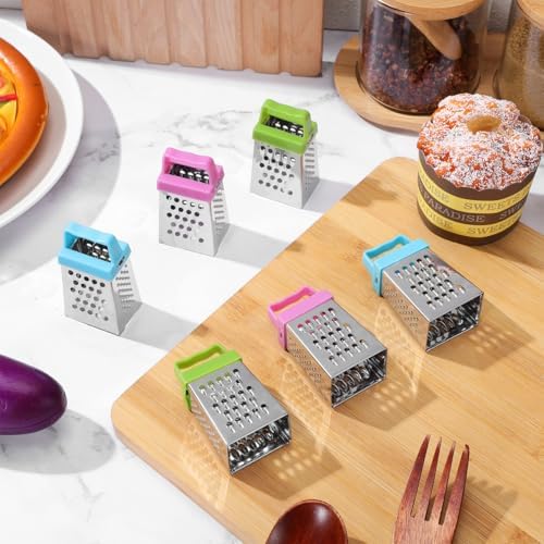 Beavorty 6 pcs Mini Cheese Grater Set Stainless Steel Mini Box Grater