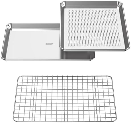 Baking Sheet with Rack Baker's Secret Pure Aluminum Non Toxic PTFE
