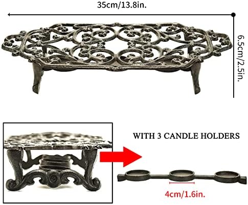 Sungmor Heavy Duty Cast Iron Teapot Dish Warmer Stable Holder for