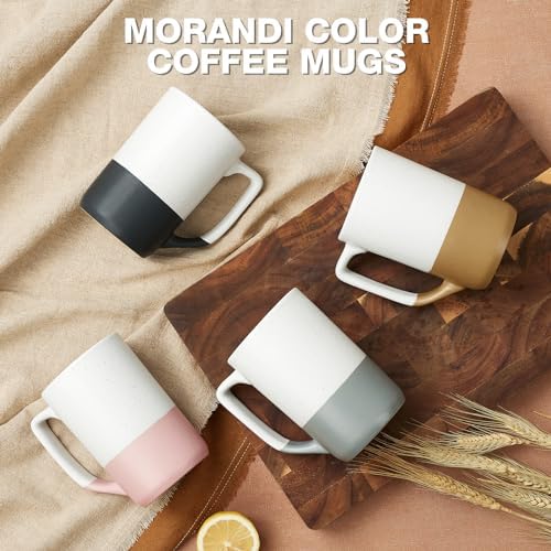 Large Ceramic Coffee Mug Set of 4, 16 oz Tea Cups with Handle