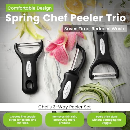 Spring Chef 3pcs Vegetable Peelers for Kitchen, Swivel, Y & Julienne