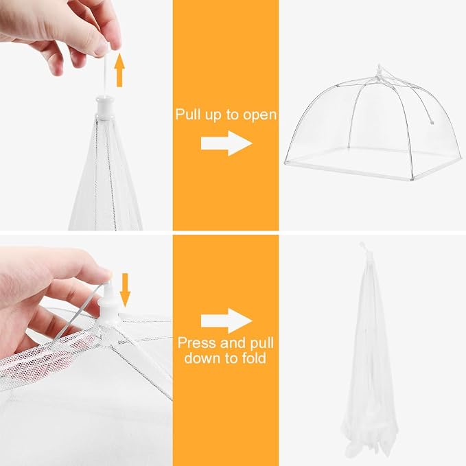 Food Covers, SPANLA 4 Pack Large and Tall Mesh Food Covers - Image 3