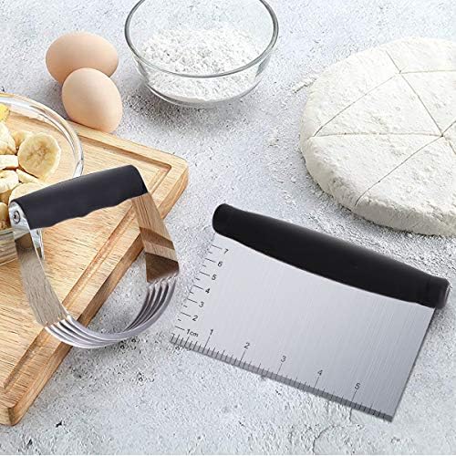 Dough Blender - Stainless Steel Pastry Cutter Set, Blender + Scraper +