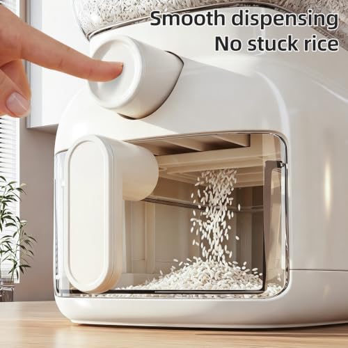 JOYZAN Slim Rice Dispenser 11Lbs Clear Airtight Rice Storage