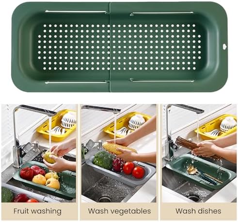 YOXIER Expandable Drain Basket Retractable Colander Retractable Drain
