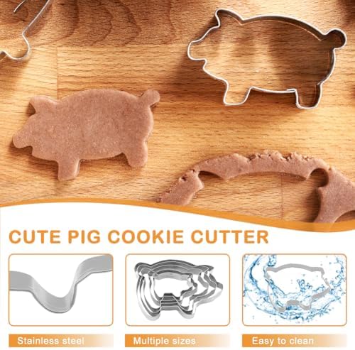 Concha Cutter and Puerquito Pig Mold Baking Set, 5 Graduate Sizes