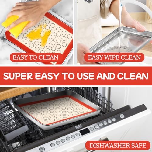 Baking Sheet with Silicone Baking Mat Set, 3 Pans + 3 Mats
