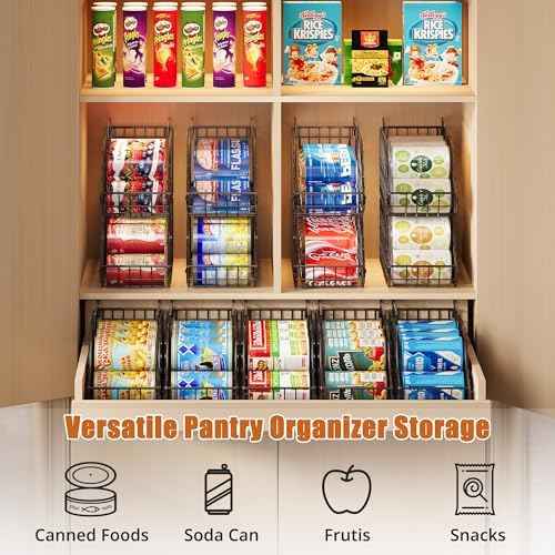 Sonyabecca 8 Pack Stackable Can Organizer for Pantry Cabinet Food Storage