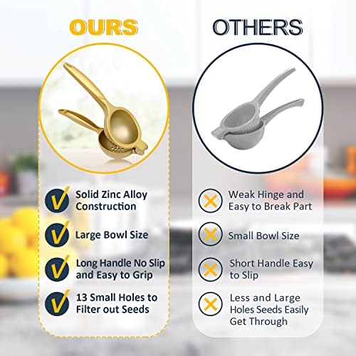 Gold Zinc Alloy Manual Citrus Juicer