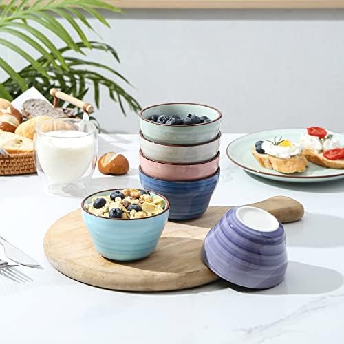 Selamica Ceramic 8oz Bouillon Cups 4 Inch Small Dessert Bowls for Soup