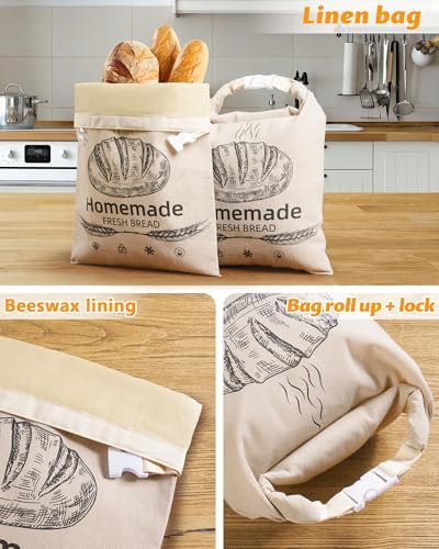 2 Pack Reusable Beeswax Bread Bags