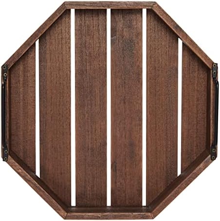 Farmlyn Creek Octagonal Wood Serving Tray - Centerpiece Tray with