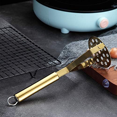 Berglander Potato Masher, Heavy Duty Stainless Steel Gold Potato Ricer