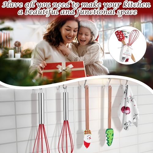 Mimorou 6 Set Christmas Whisks and Spatulas Set Kitchen Gift, Classic