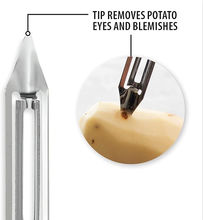 Rada Cutlery Vegetable Peeler, 1.75" Stainless Steel Swiveling Blade - Image 3