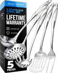 Zulay Kitchen 5-Piece Stainless Steel Cooking Utensil Set