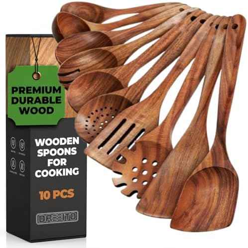 10-Piece Wooden Cooking Utensil Set