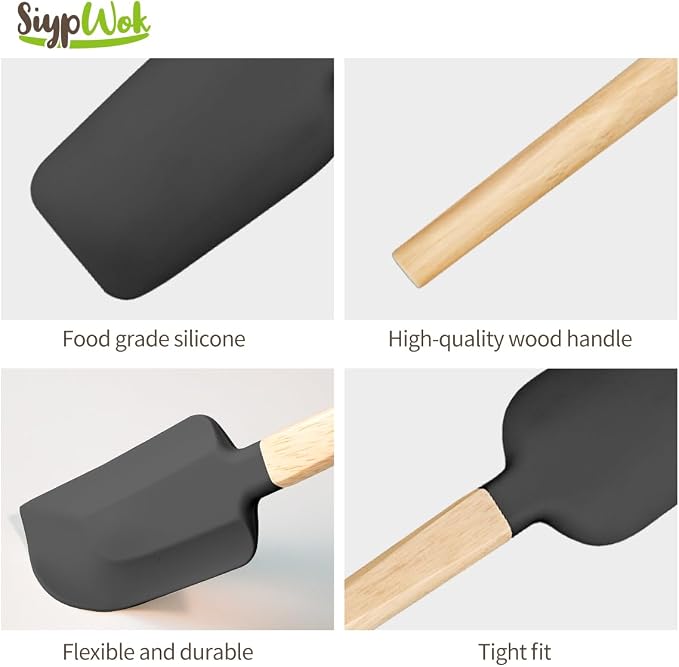 Silicone Spatula Set, Food Grade Rubber Spatula-4 Piece Nonstick Rubber Spatulas - Image 7