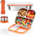 Qtencas 2 Pack Stainless Steel Snack Containers for Kids with Lid
