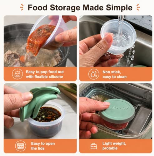 Silicone Salad Dressing Container To Go 1.6oz Condiment Containers