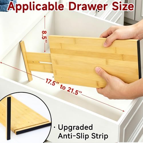 4 Pack Deep Drawer Dividers for Clothes Dresser 8" Hight