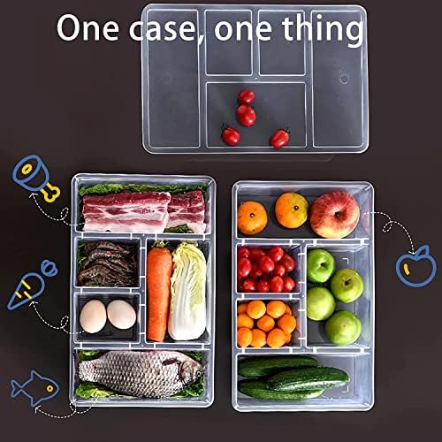 2Pack Veggie Tray with Lid, 5-Compartment Food Container