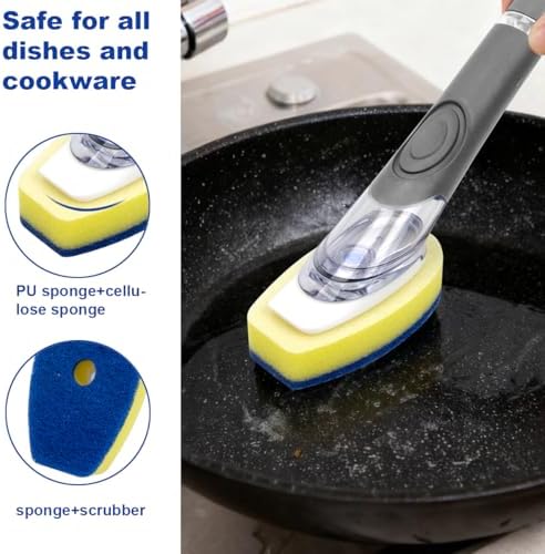 CELOX Non-Scratch Dishwashing Scrubber with Soap Dispenser