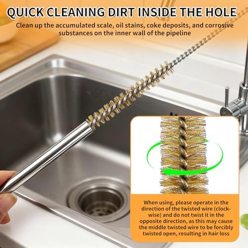 14pcs Brass Wire Brush Stainless Steel Wire Brushes Bottle Brush Set